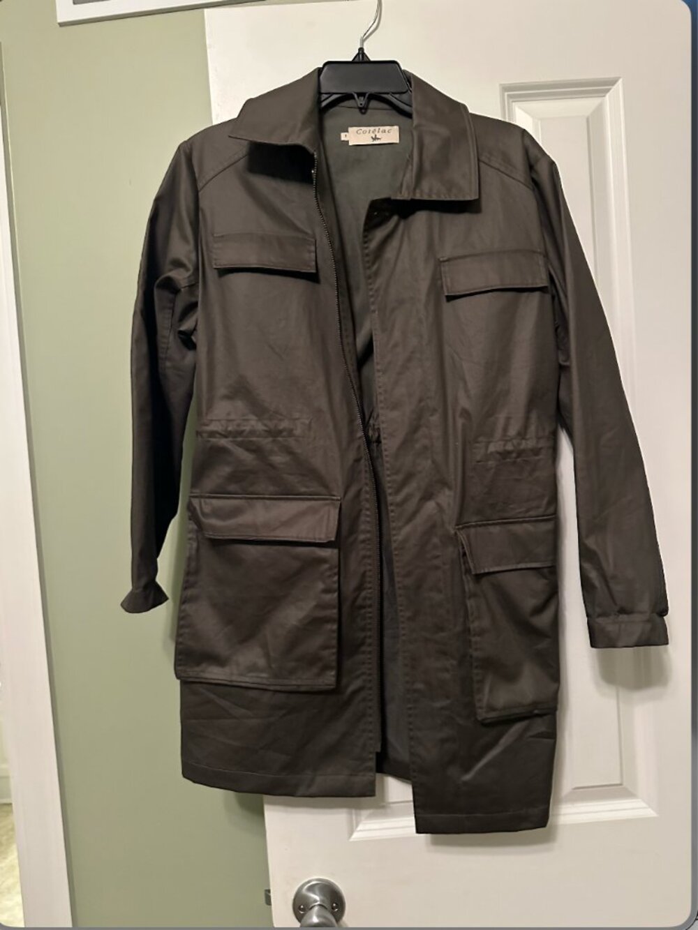 Cotélac 100% Cotton Utility Field Jacket Coat Taupe Brown Size 1